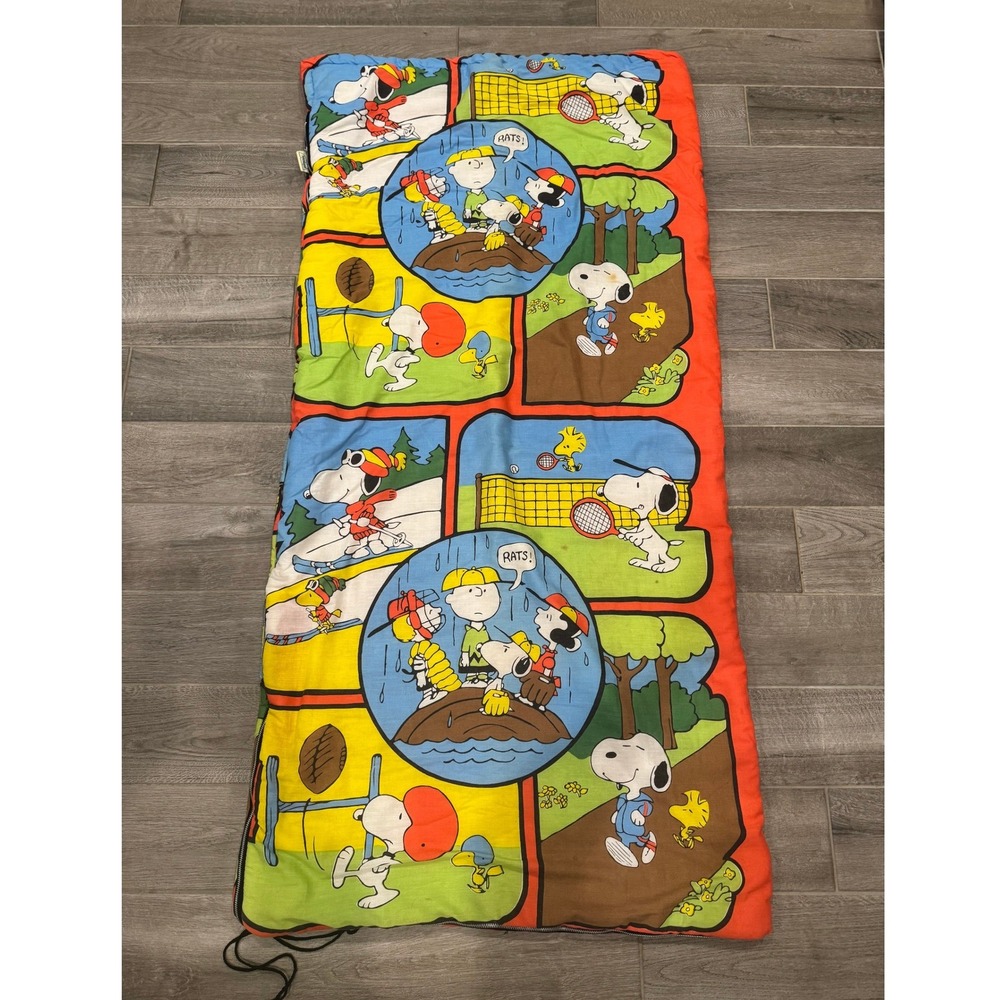 Wenzel‎ Peanuts Sleeping Bag Kids Multicolor Good Vintage Snoopy Charlie Brown